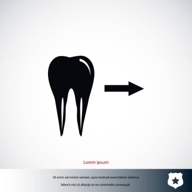 Diş yönü gösterir. simge. vektör