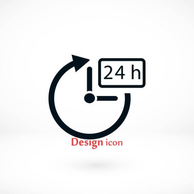 24 saat simge vektör