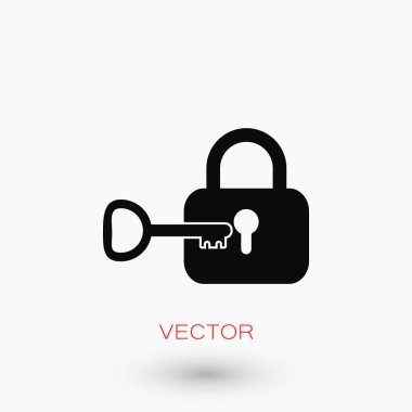 Kilit ve anahtar vektör simgesi