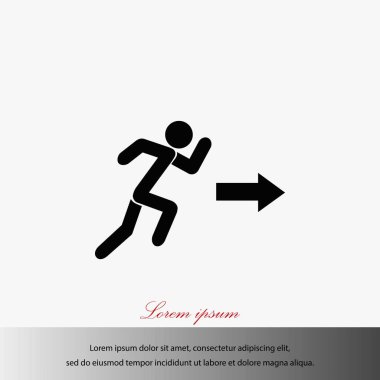  çalışan adam şekil ve yön ok simgesi