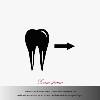 Diş yönü gösterir. simge. vektör