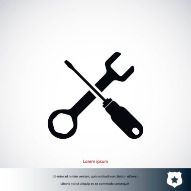 tornavida ve anahtar simgesi