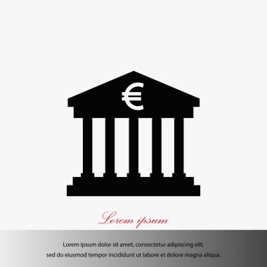Euro banka vektör simgesi