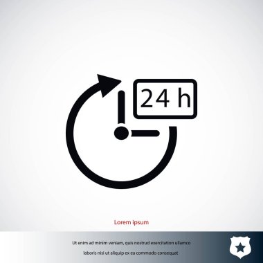 24 saat simge vektör