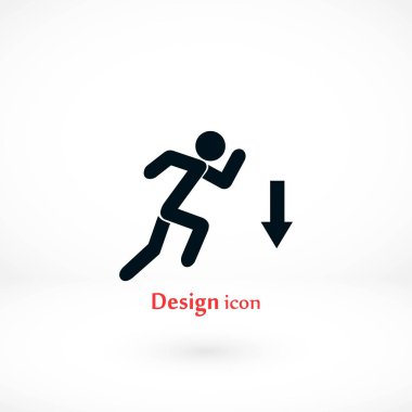şekil adam ve yön ok simgesi