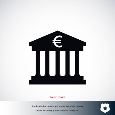 Euro banka vektör simgesi
