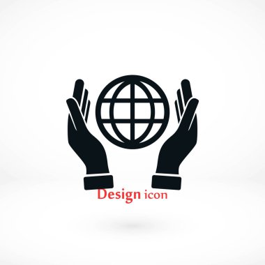 El ele tutuşan dünya - vektör simgesi