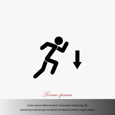 şekil adam ve yön ok simgesi