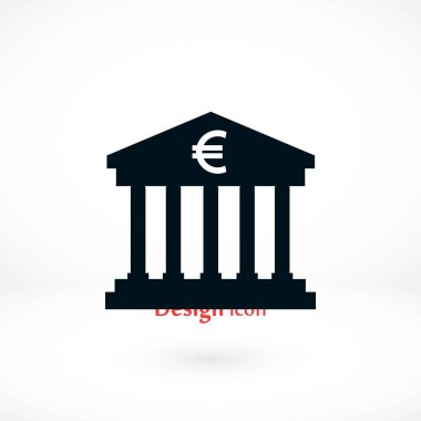 Euro banka vektör simgesi