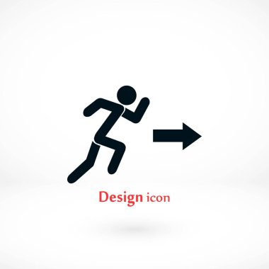  çalışan adam şekil ve yön ok simgesi