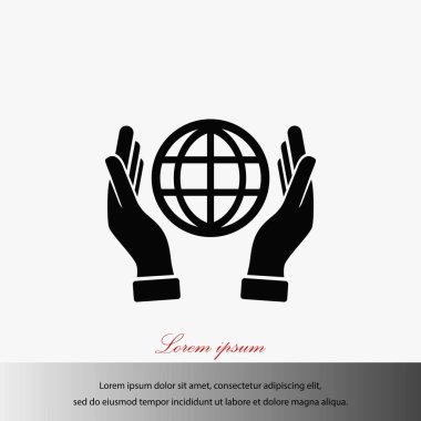 El ele tutuşan dünya - vektör simgesi