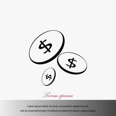 Düz para vektör simgesi 