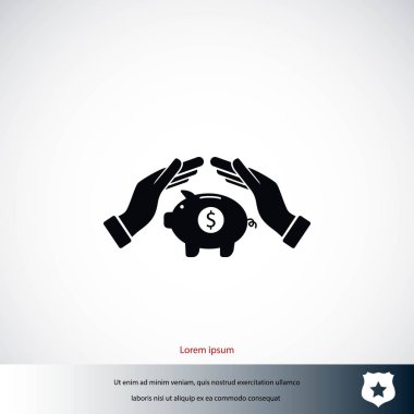 Kaydetme, kumbara vektör simgesi