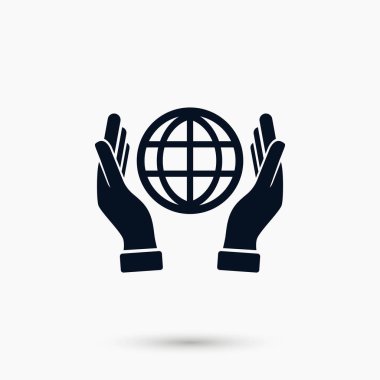 El ele tutuşan dünya - vektör simgesi