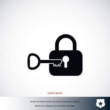 Kilit ve anahtar vektör simgesi