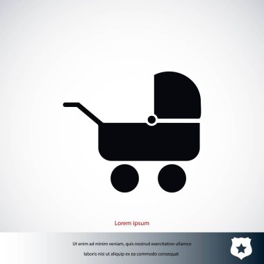Çocuk arabası simge vektör