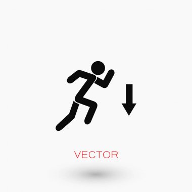 şekil adam ve yön ok simgesi
