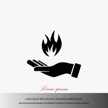 bir yangın simgesi tutan el