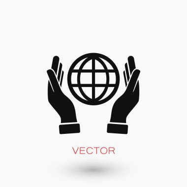 El ele tutuşan dünya - vektör simgesi