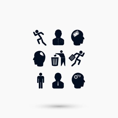 siyah çalışma işadamı simgesi