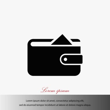 Düz uzun gölge cüzdan simgesi