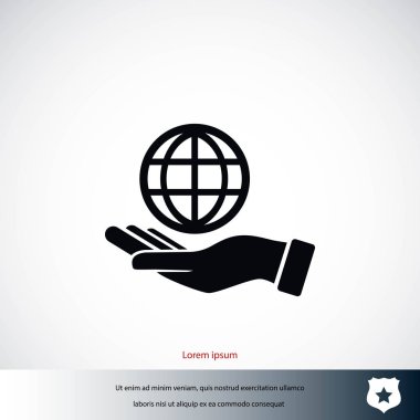 El ele tutuşan dünya - vektör simgesi