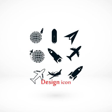 Dünya ve roketler simgesi