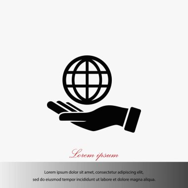 El ele tutuşan dünya - vektör simgesi