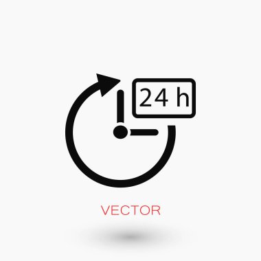 24 saat simge vektör