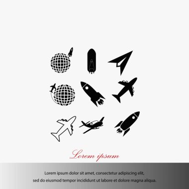 Dünya ve roketler simgesi