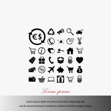 alışveriş simgeler vektör