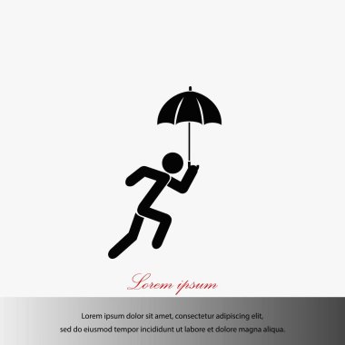 Bir şemsiye simgesi olan bir kişi