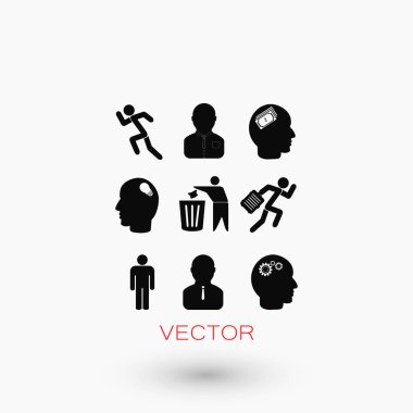 siyah çalışma işadamı simgesi