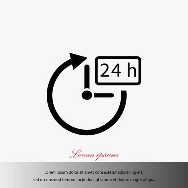 24 saat simge vektör