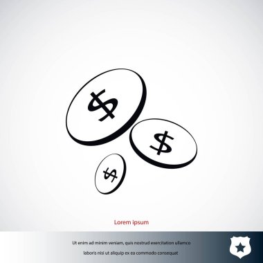 Düz para vektör simgesi 