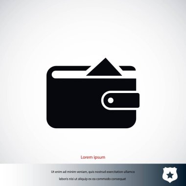 Düz uzun gölge cüzdan simgesi