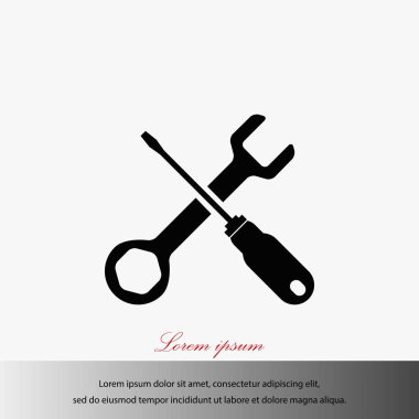 tornavida ve anahtar simgesi