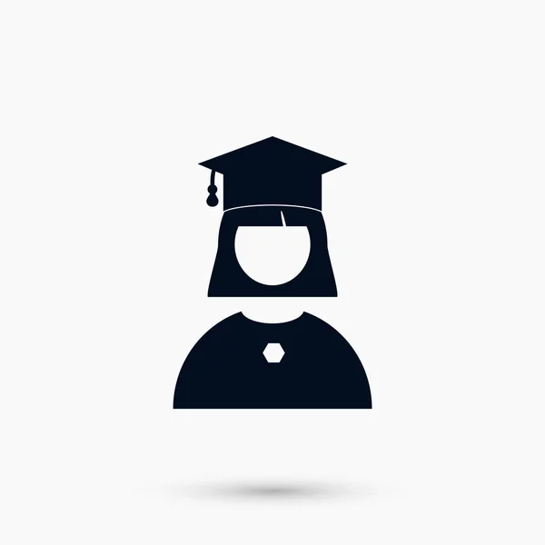 Mujer graduada Icono — Vector de stock