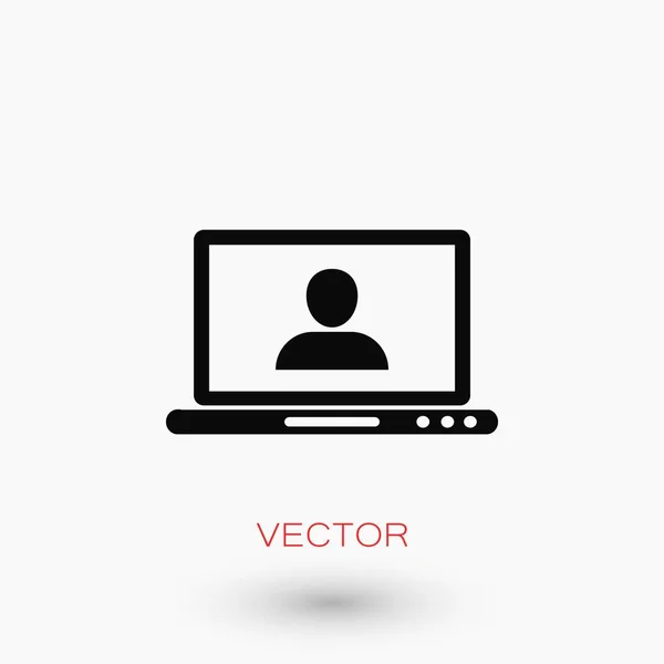 Laptop, Benutzersymbol — Stockvektor