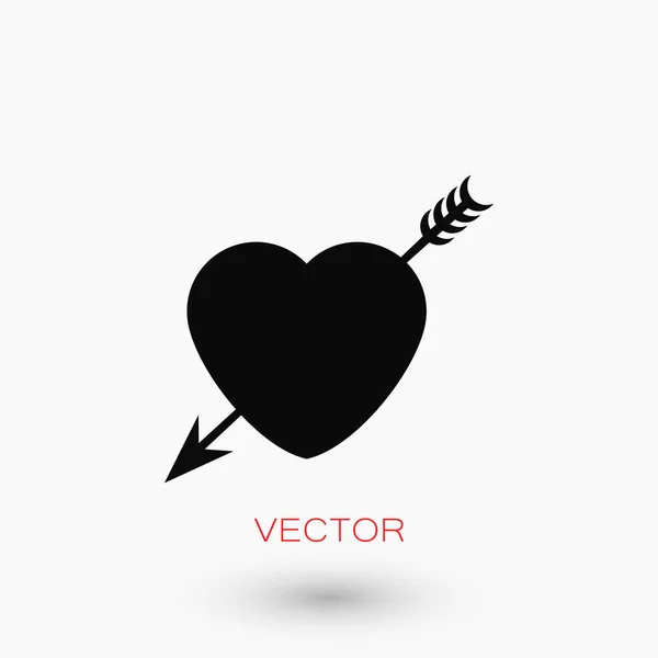 Corazón y Flecha icono — Vector de stock