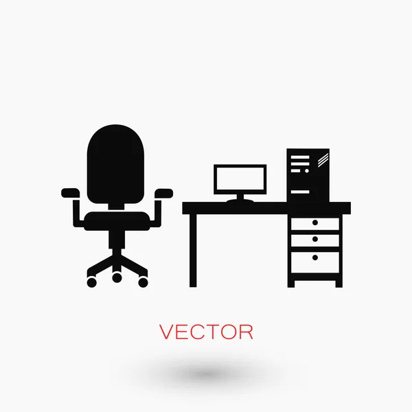 Icône d'illustration vectorielle ordinateur — Image vectorielle