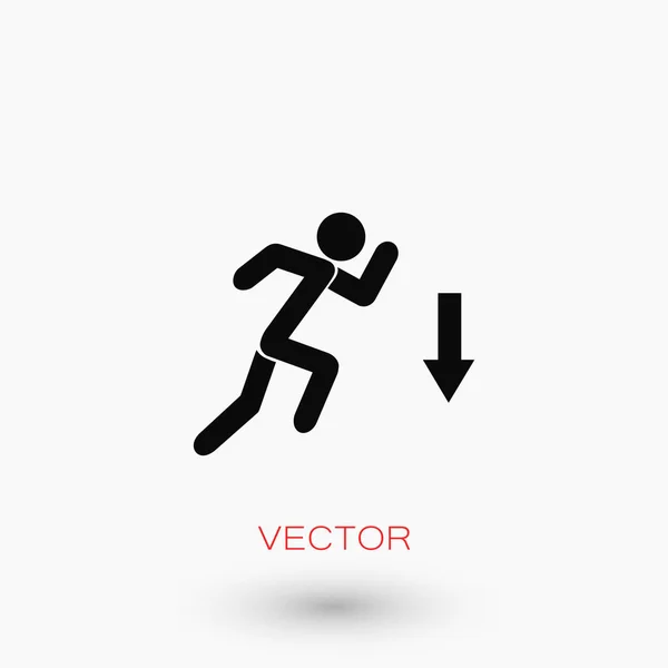 Figure man and direction arrow icon — стоковый вектор