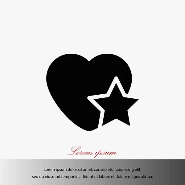 Kalp yıldız simgesi — Stok Vektör