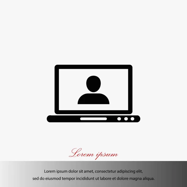 Laptop, icona utente — Vettoriale Stock