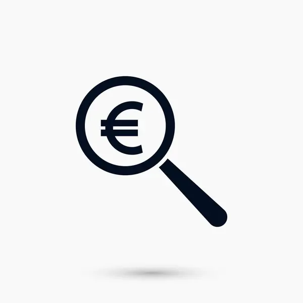 Pesquisa ícone de euro money — Vetor de Stock