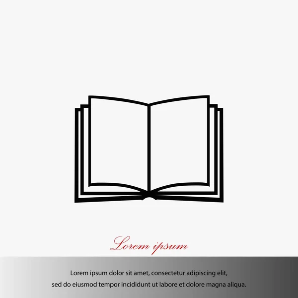 Ikona knihy izolované na bílém pozadí — Stockový vektor