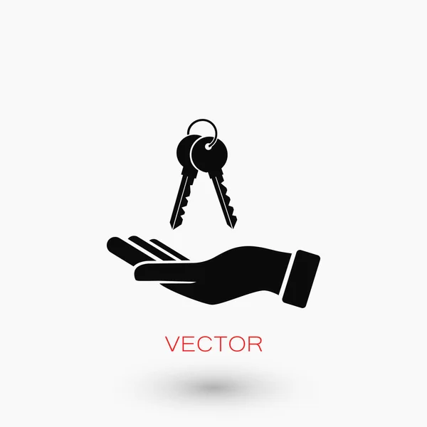 Рука с иконкой ключа — стоковый вектор