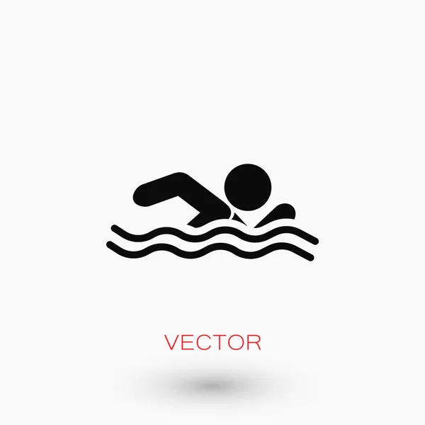 Vector icono de natación — Vector de stock