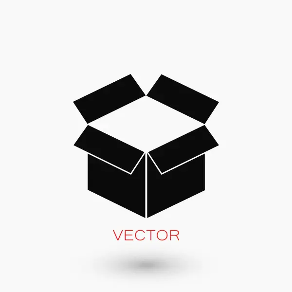 Ícone de caixa, ilustração vetorial — Vetor de Stock
