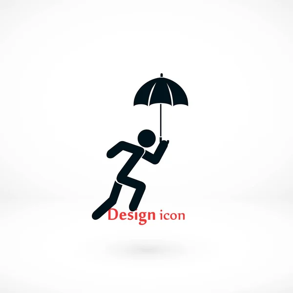 Osoba z ikoną parasol — Wektor stockowy